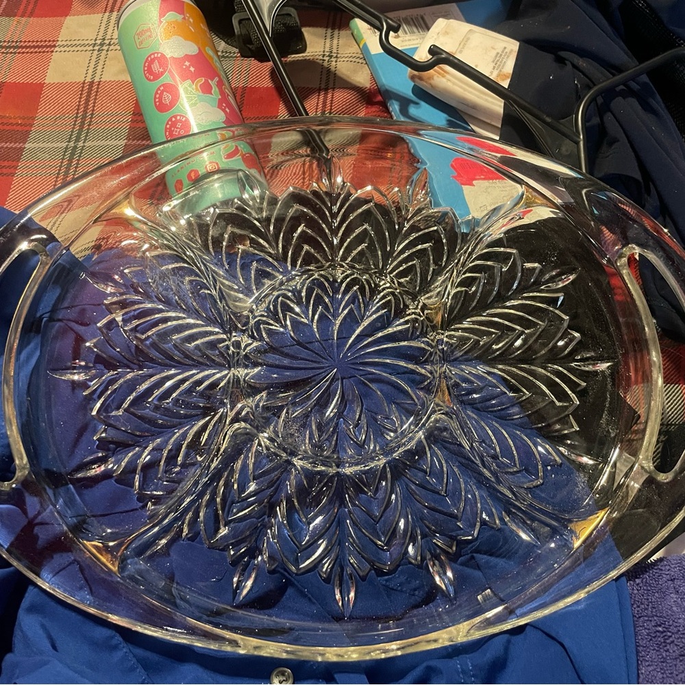 Elegant Clear Glass Serving Platter